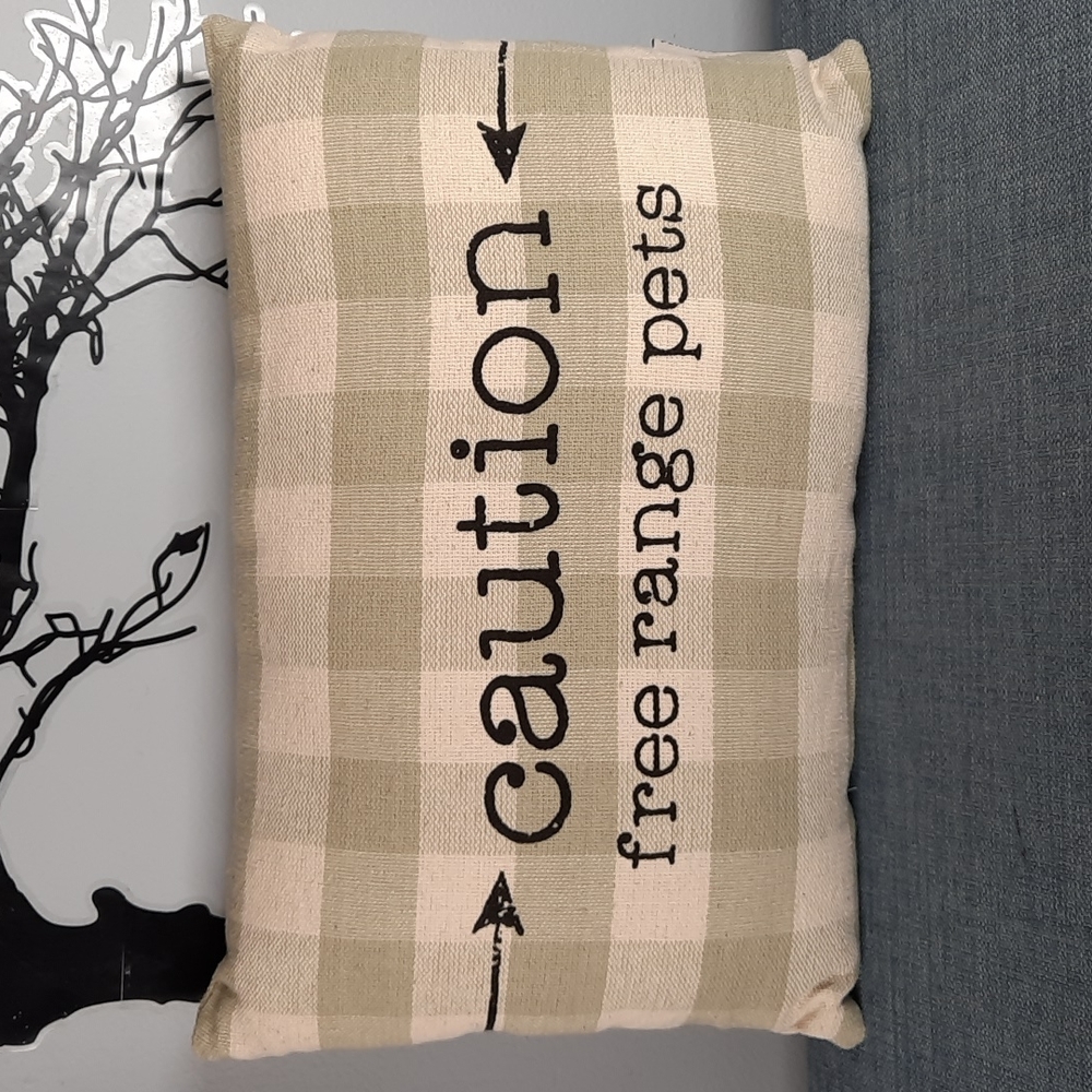 Funny Accent Pillow Caution Free Range Pets Home Bedroom Livingroom